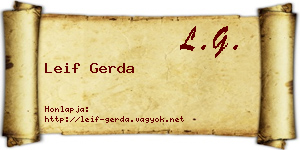 Leif Gerda névjegykártya